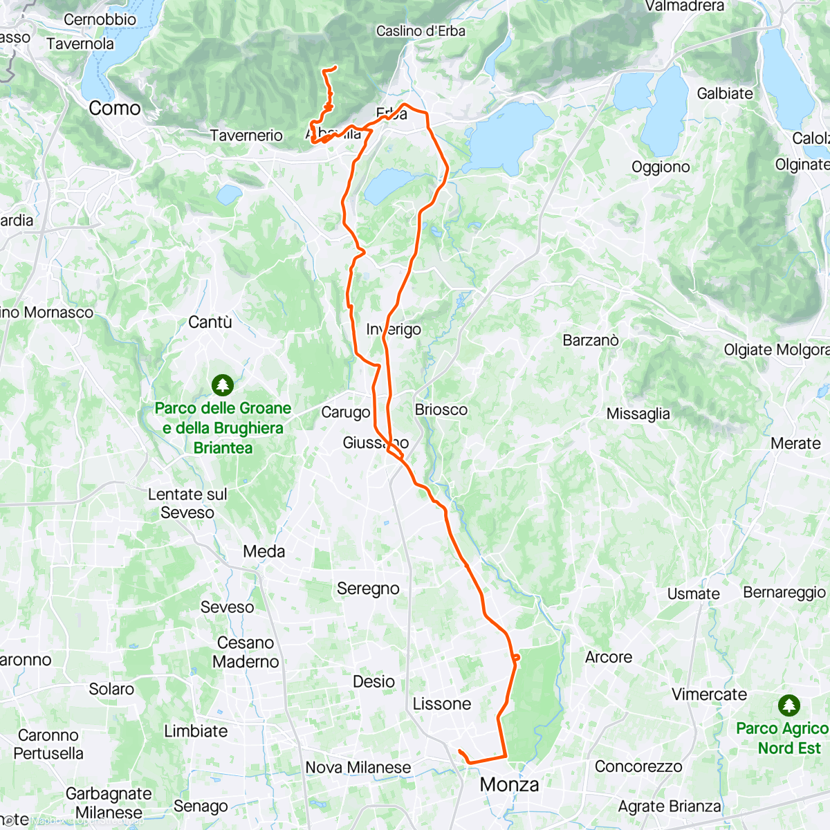 Map of the activity, Cycling 31/24