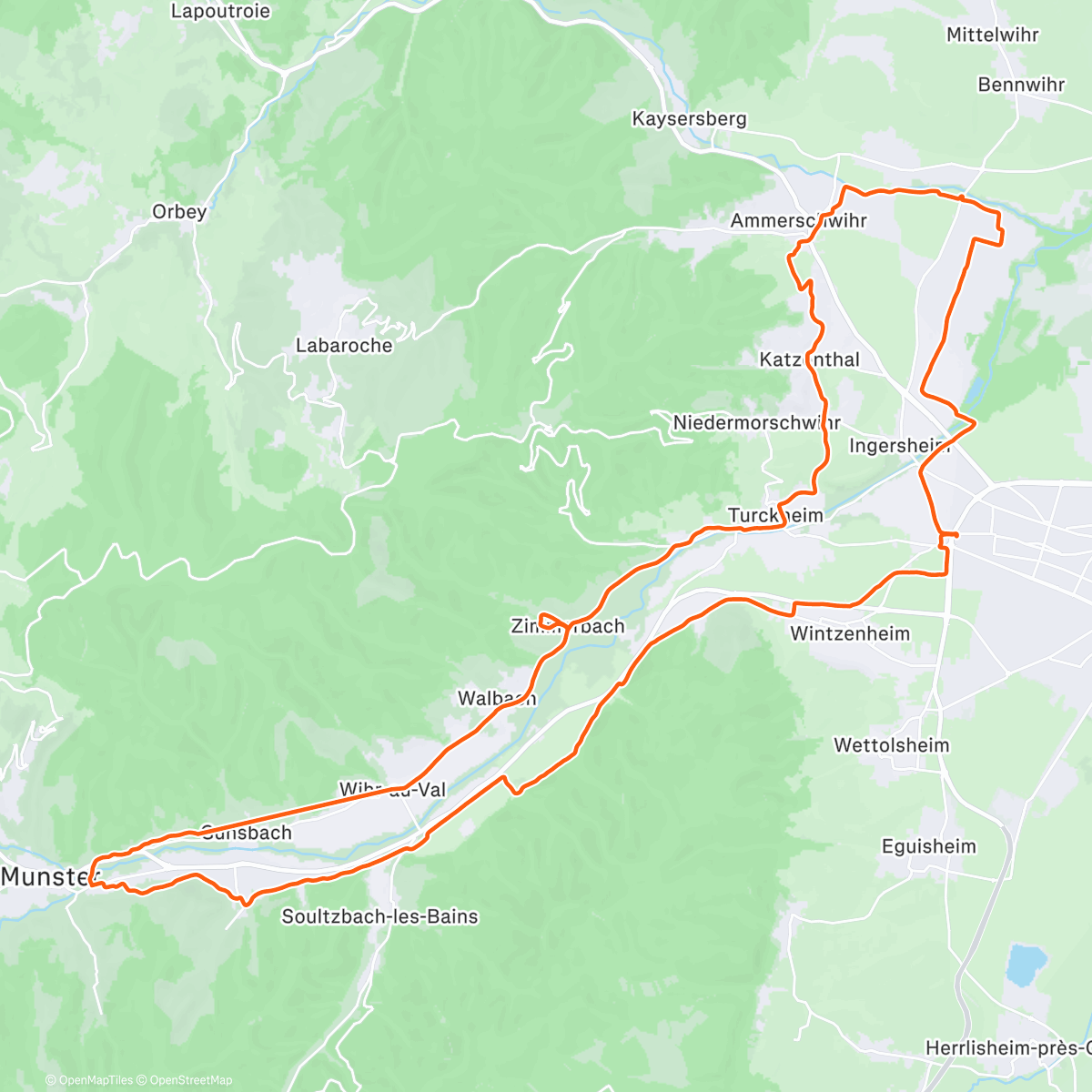 Map of the activity, Boucle à Ammerschwihr