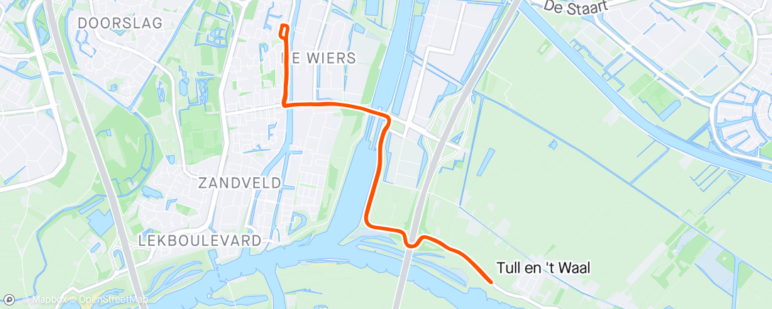 Map of the activity, Lekdijk richting Tull en ‘t Waal