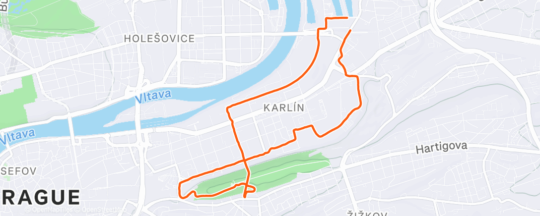 Map of the activity, Afternoon Run