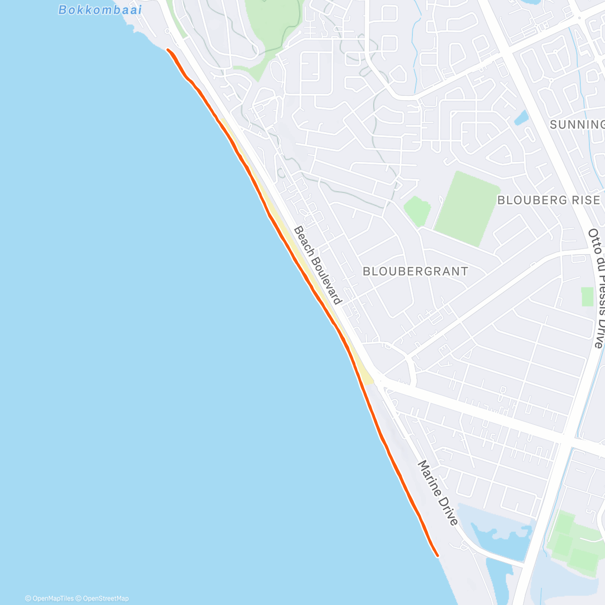 Map of the activity, Capetown Beach