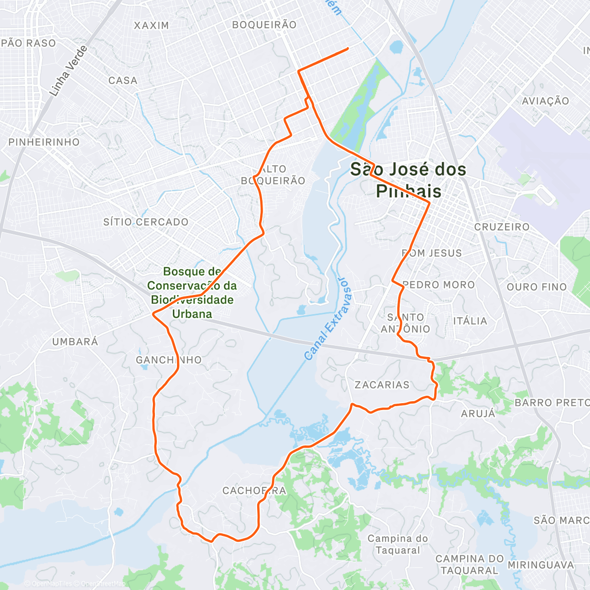 Map of the activity, Pedal do bolinho.