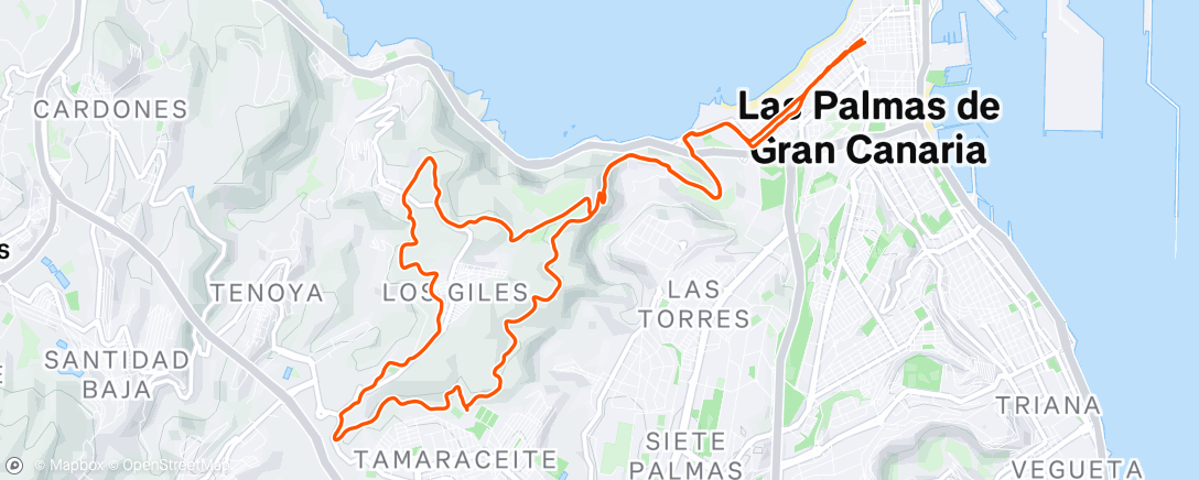 Map of the activity, Carrera de montaña matutina