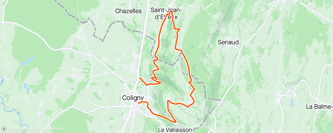 Map of the activity, rando coligny 10 km en famille