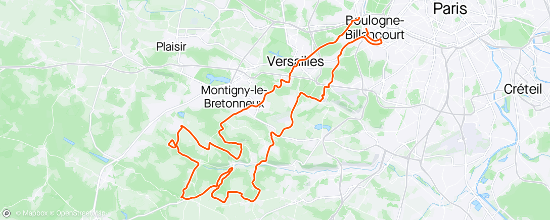 Map of the activity, Chevreuse du dimanche avec le BVC