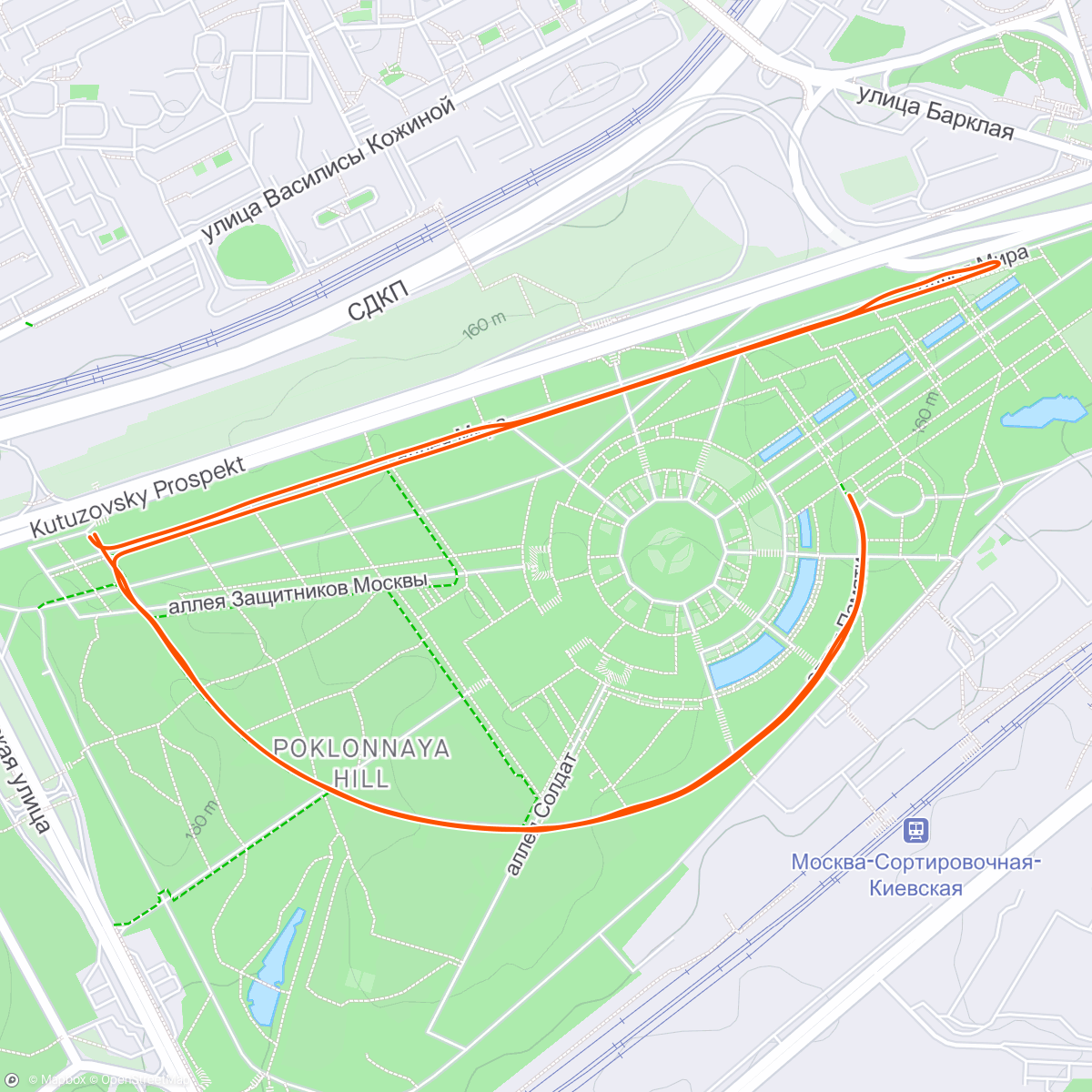 Map of the activity, Вечерний велозаезд #Москва226 начало