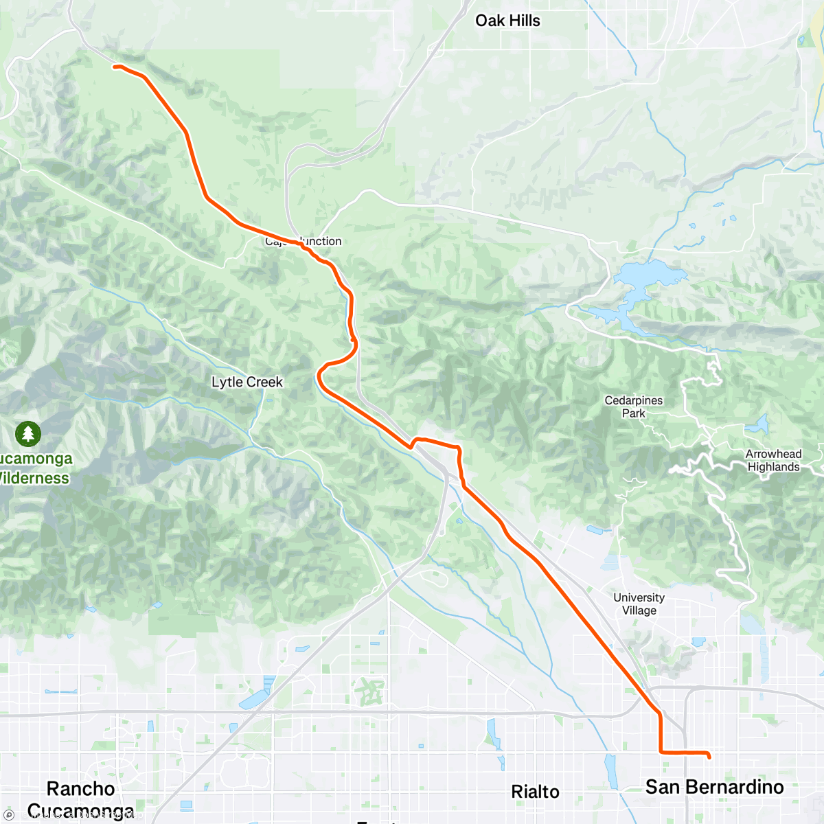 Map of the activity, Afternoon Run