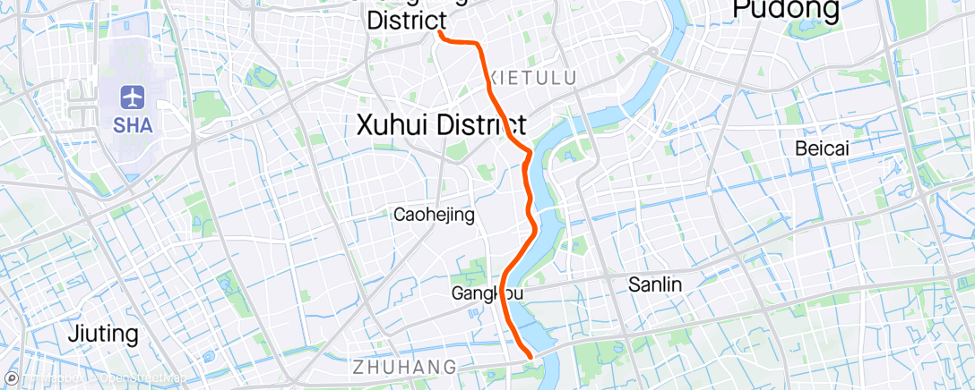 Map of the activity, Sunday ride