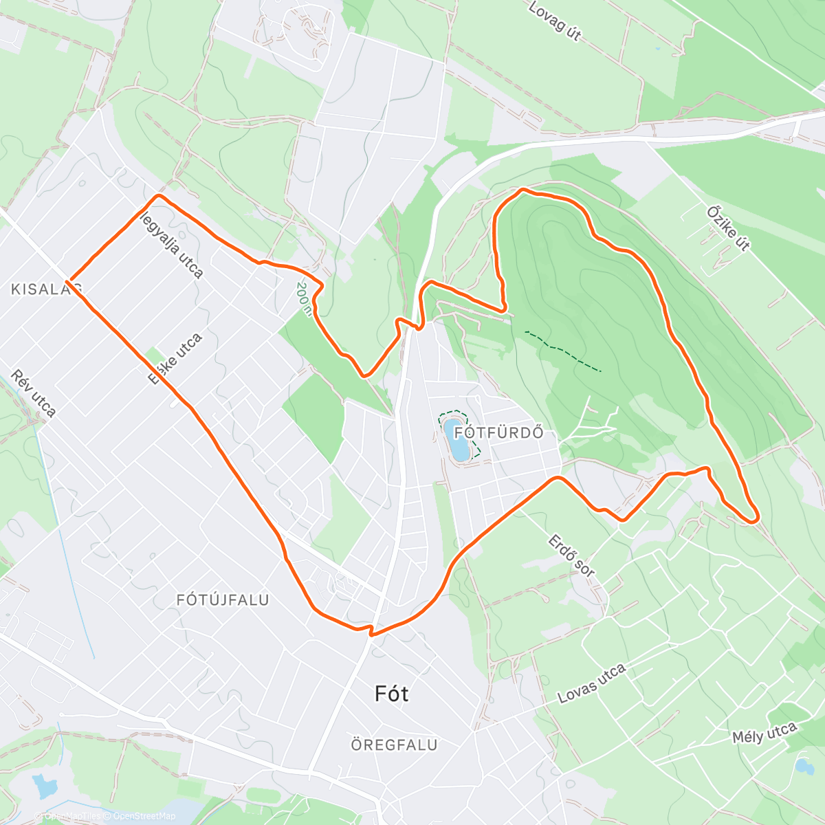 Map of the activity, Afternoon Run
