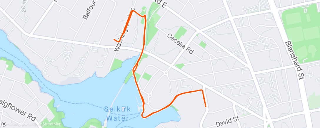 Map of the activity, run off the bike