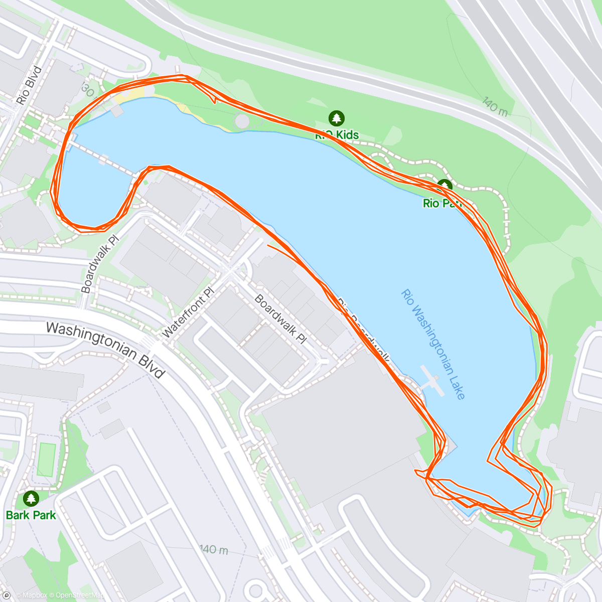 Map of the activity, Another run around Rio lake
