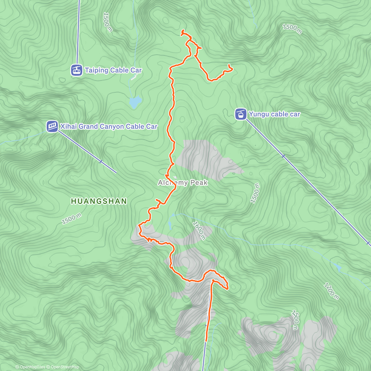 Map of the activity, Huang Shan Mountain