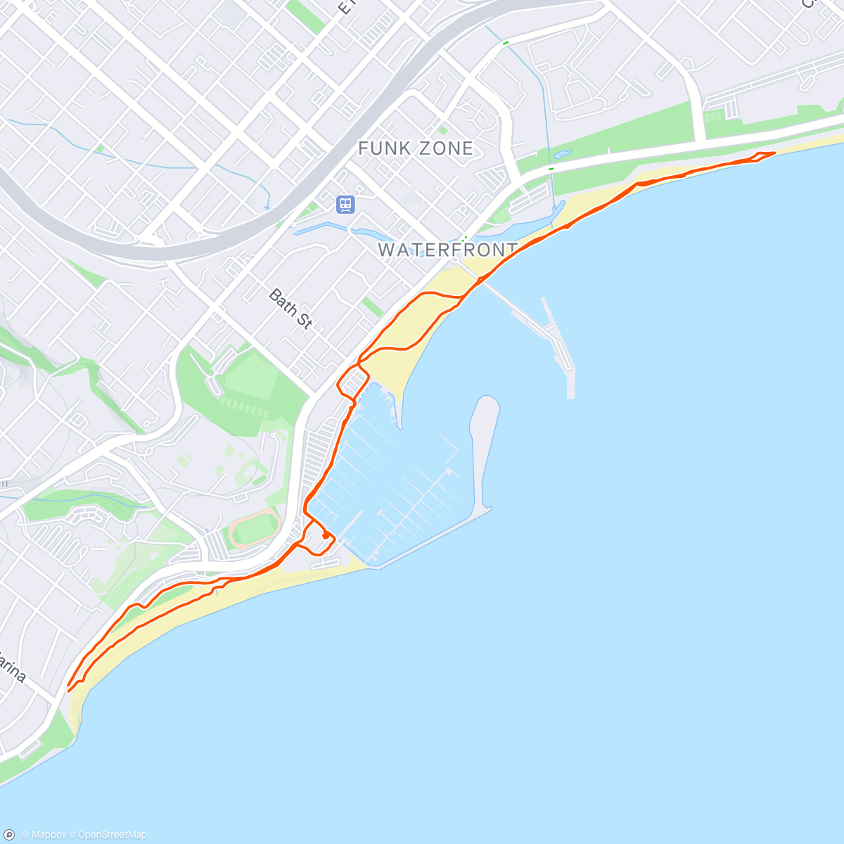 Map of the activity, Sunday beach time