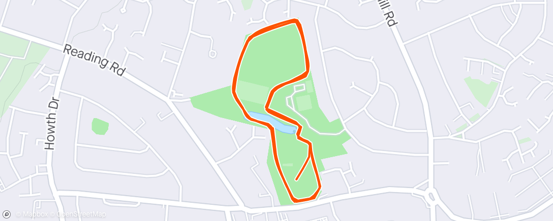 Map of the activity, Woodley Parkrun
