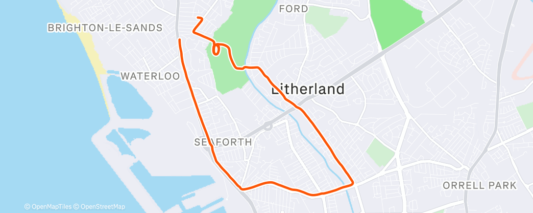 Map of the activity, Afternoon Run