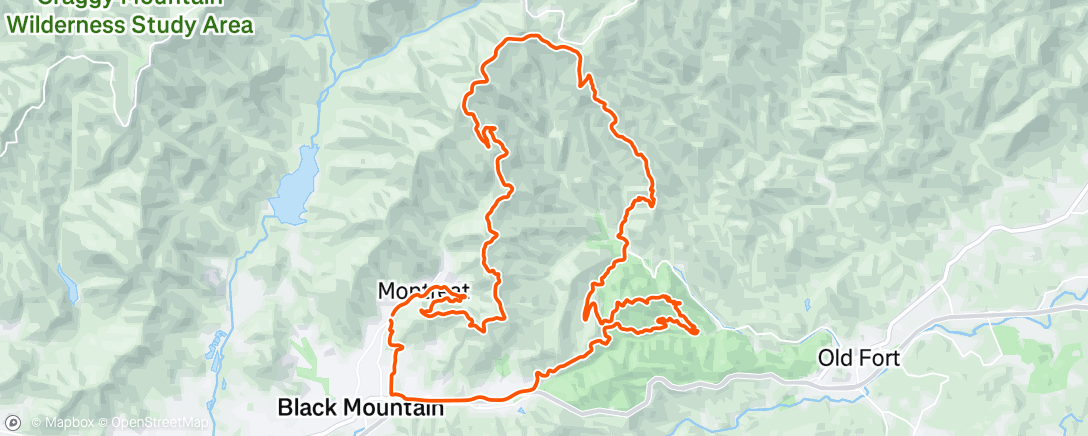 Map of the activity, Lunch Mountain Bike Ride
