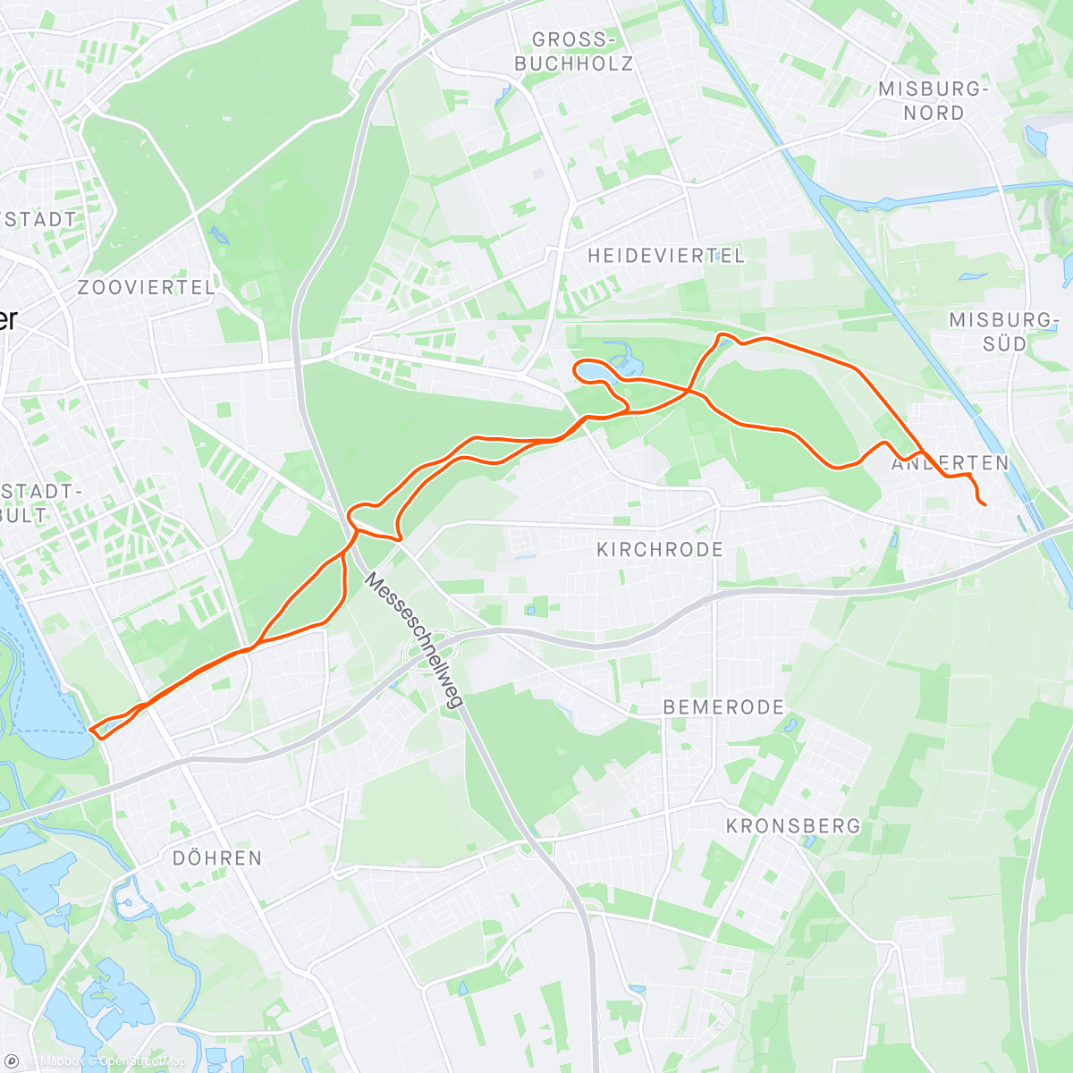 Map of the activity, Wanderung durch Hannover