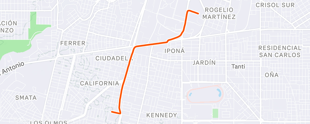 Map of the activity, Afternoon Walk