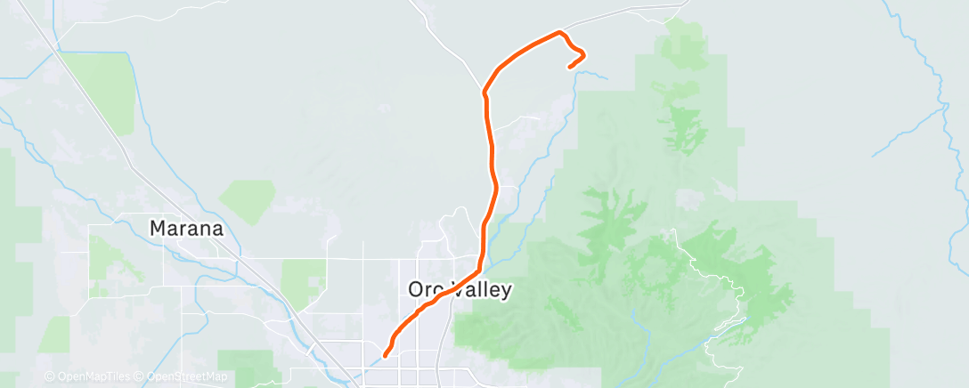 Map of the activity, Tucson Marathon