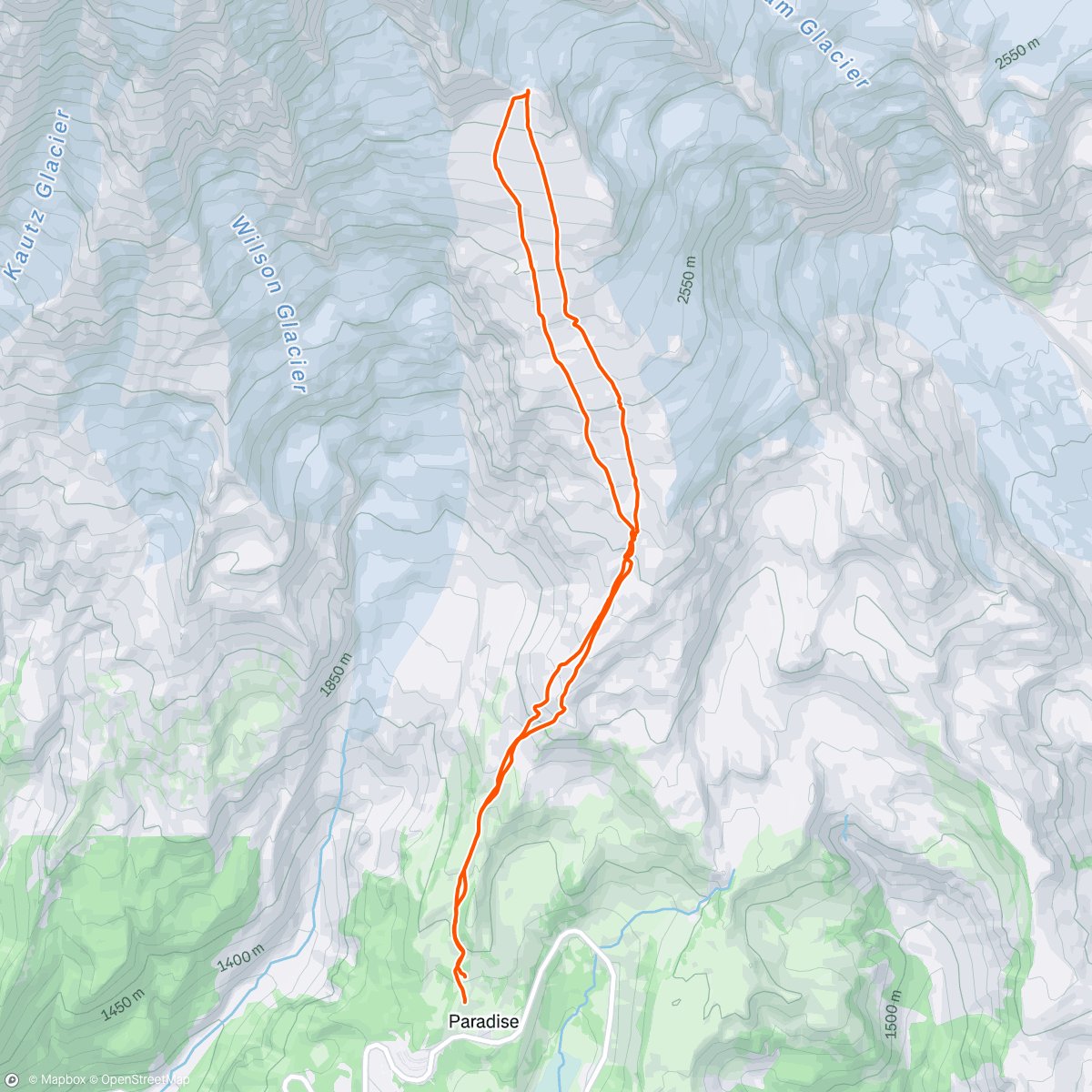 Map of the activity, First Muir and first real touring day
