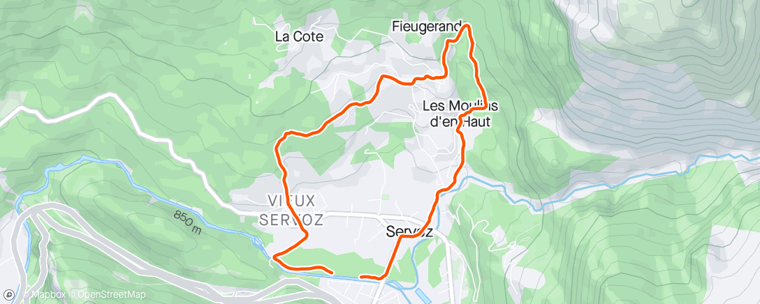 Mapa da atividade, Trail en soirée