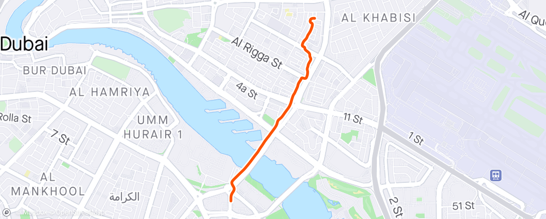 Map of the activity, Evening Walk