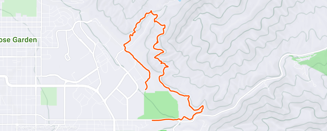 Map of the activity, Afternoon Trail Run