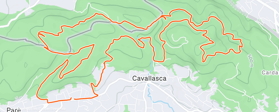 Map of the activity, Afternoon Trail Run