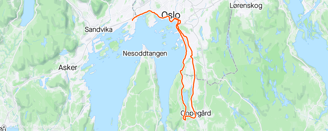 Map of the activity, Cruise rundt Gjersjøen med dravillig gjeng🫡