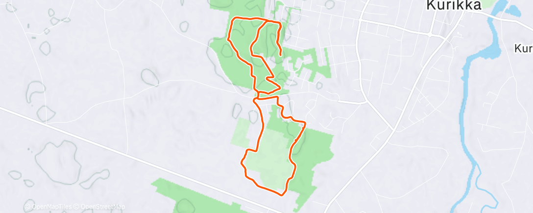 Map of the activity, Evening Trail Run