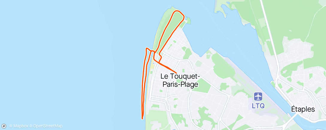 Map of the activity, Course à pied le matin (vent et temps de chien)