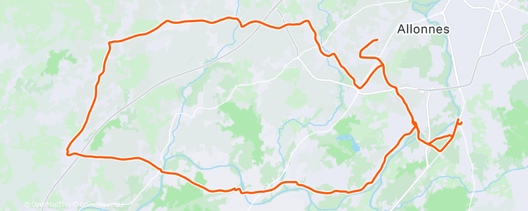 Map of the activity, Sortie vélo le midi
