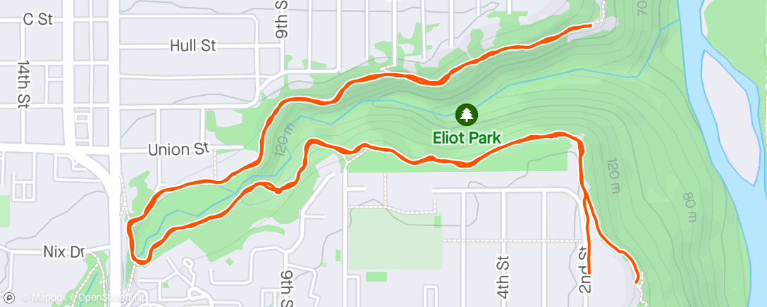 Map of the activity, Slow jog