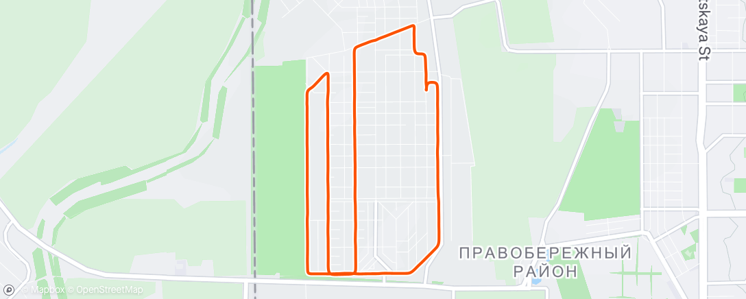 Map of the activity, Вечерний забег