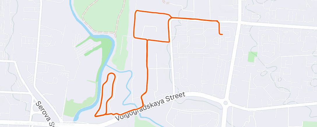 Map of the activity, Дневной забег