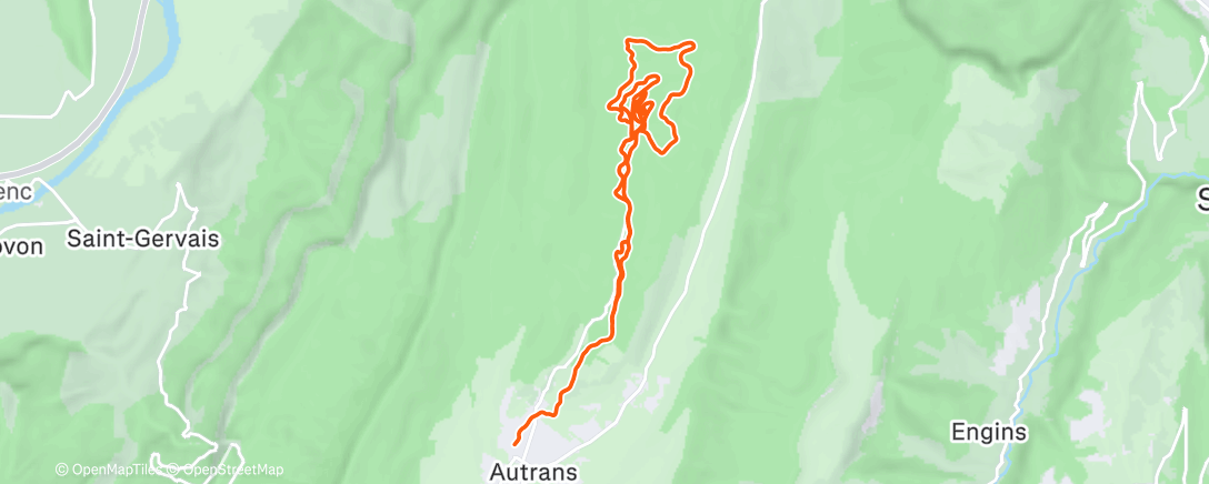 Карта физической активности (Ski de fond à Autrans)