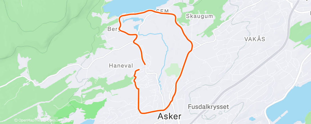 Map of the activity, Afternoon Trail Run