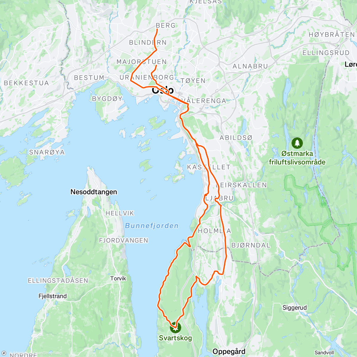 Map of the activity, Morning Ride