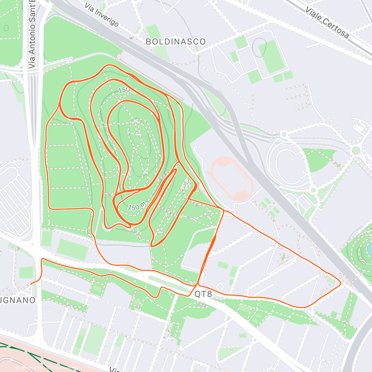 Map of the activity, Medio collinare 3 giri in Montagnetta