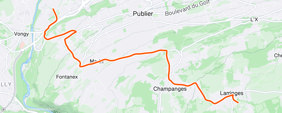 Map of the activity, Vélo boulot