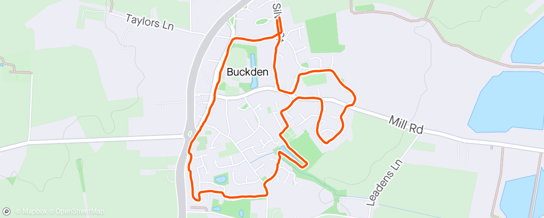 Map of the activity, Tuesday miles 🏃‍♂️