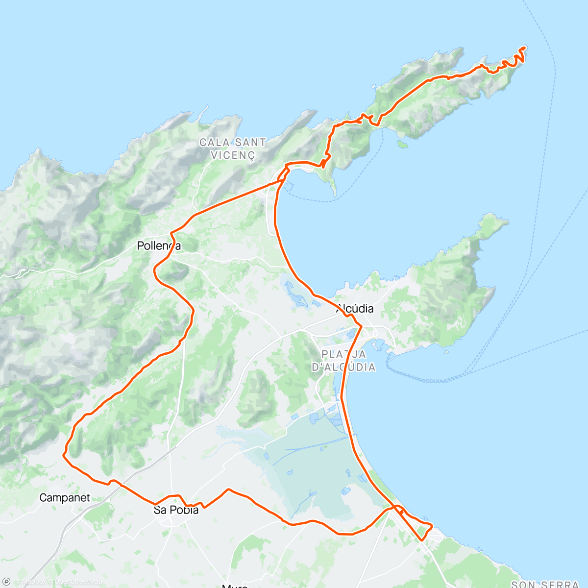 Map of the activity, Cap Formentor moi zwoa