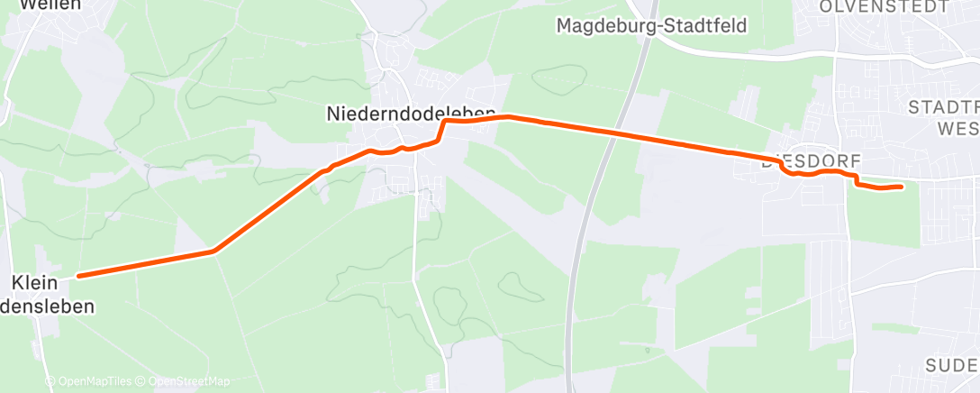 Map of the activity, Fahrt am Morgen