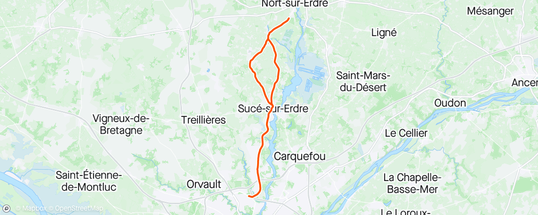 Map of the activity, 44km vélo 🚲 🥵