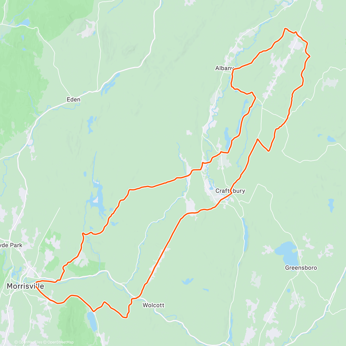 Mapa de la actividad (Raid Lamoille Winter Edition)