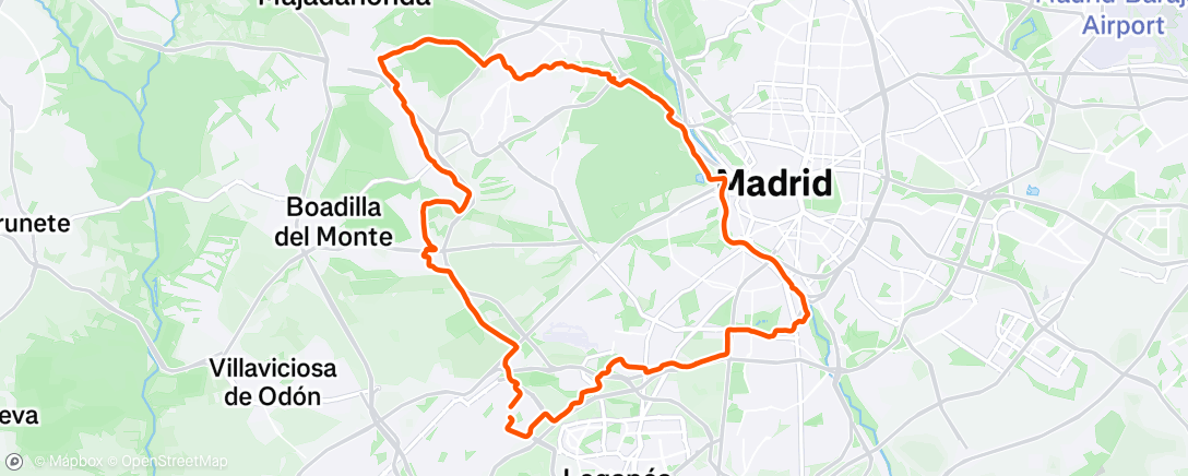 Map of the activity, Vuelta a Pozuelo por Madrid Río 🚲