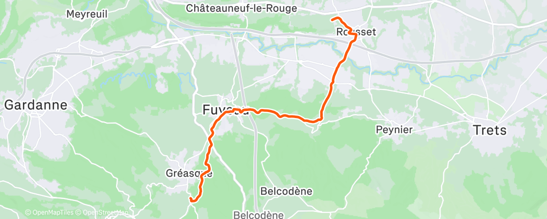 Карта физической активности (Footing long Rousset - Gréasque)