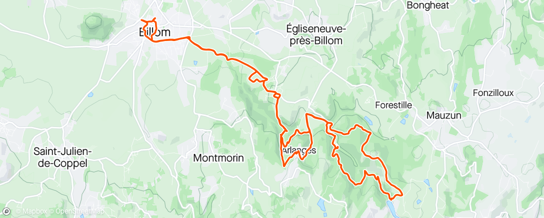 Map of the activity, Retour dans les gorges du Madet