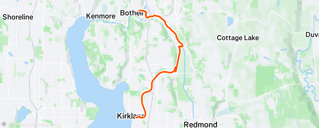 Map of the activity, Evening Ride