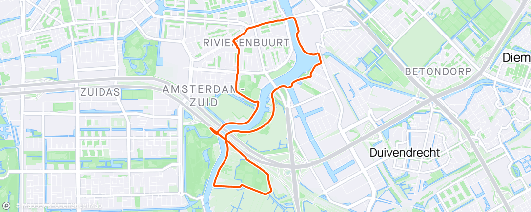 Map of the activity, Rondje Amstel ☀️🌤️🌦️ //